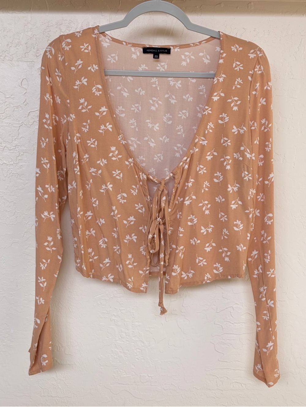 Kendall & Kylie  Floral Tie-Front Blouse